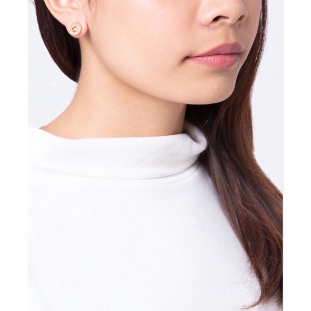 KATE SPADE • Gold Spot The Spade Crystal Halo Earrings - Picture 2 of 7